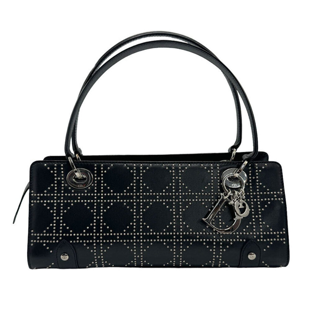 Christian Dior Handbag Leather Black Silver - Picture 1 of 5